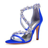BS124 Satin & Rhinestones Wedding Heels (26 Colors)