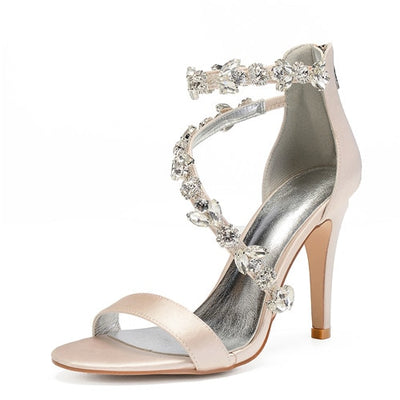 BS124 Satin & Rhinestones Wedding Heels (26 Colors)