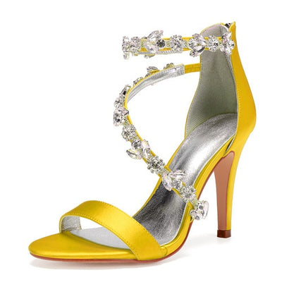 BS124 Satin & Rhinestones Wedding Heels (26 Colors)