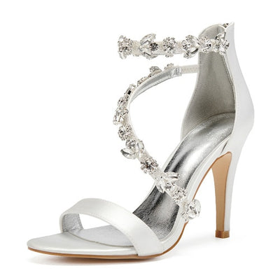 BS124 Satin & Rhinestones Wedding Heels (26 Colors)
