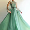BH409 Bridesmaid dress High Neck with Puffy Long Sleeves