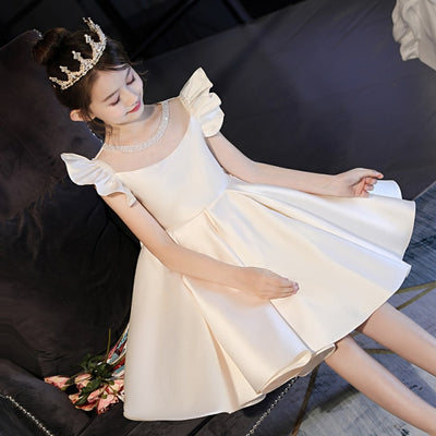 FG455 High-end Ivory Flower Girl dress