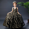 FG353 High-end sequined Black Evening Gown for Girls