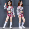 FG194 Kid Dance Hip Hop Sequins costume (Vest+Shorts+Coat)