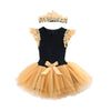 FG389 : 3Pcs Infant Jumpsuit + Mesh Tutu Skirt + Headband