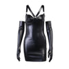 MX330 Sexy Gothic punk leather Bodycon Dress