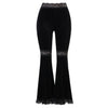 TP42  High Waist Velvet lace Flare Pants