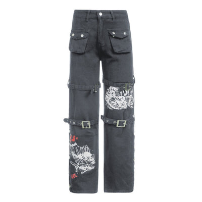TP50 Harajuku High Waist Big Pocket Pants