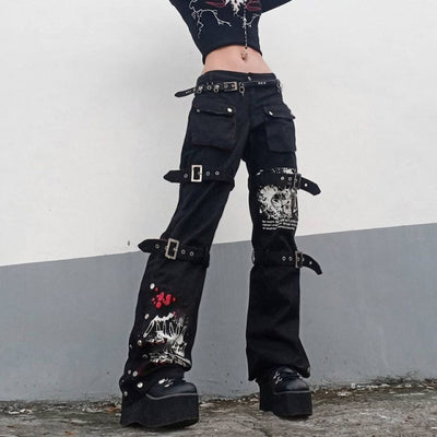 TP50 Harajuku High Waist Big Pocket Pants