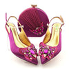 BS169 Butterfly diamond knot Bridal Heels+ Clutch Bags ( 7 Colors )