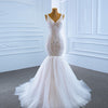 HW295 Real pictures V neck  sleeveless mermaid wedding Gown