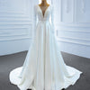 HW262 Real Photo : Handmade simple pearls beaded top A-Line Wedding Dress