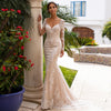 CW333 Illusion Long Sleeves V-neck Lace mermaid Wedding dress