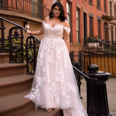 CW569 Plus Size Off the Shoulder Wedding Dresses