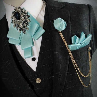 GM32 : 3PCS Korean fashion Bow Tie Sets for grooms (11 Colors)