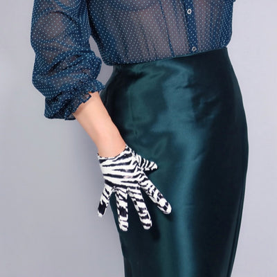 BV122 : 9 Styles Zebra Print Leather Gloves