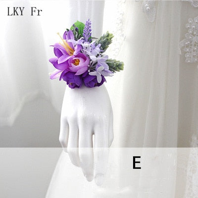 GM10 : 6 Styles of matching purple flower Brooches & wrists