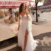 CW291 Sweetheart Appliqued Puff Sleeves  Boho Wedding Gown