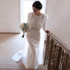 CW290 Classy Muslim long sleeve A line Wedding Dress