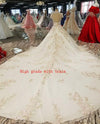 CG129 high neckline lace flowers Wedding Gown