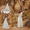 PD26 : 2in1 simple Wedding Jumpsuits with Detachable Skirt