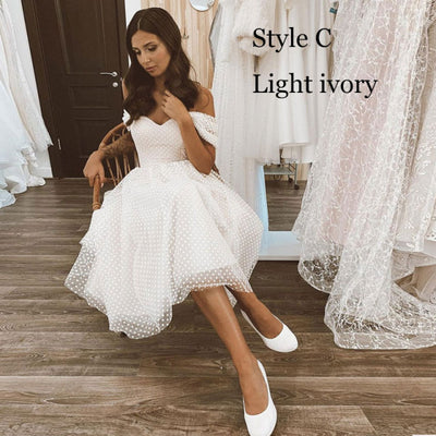 SS192 : 8 Styles cheap simple tea-length wedding dress