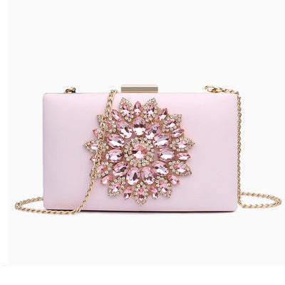 CB131 Crystal Evening Clutch Purses (White/Pink/Red/Black)