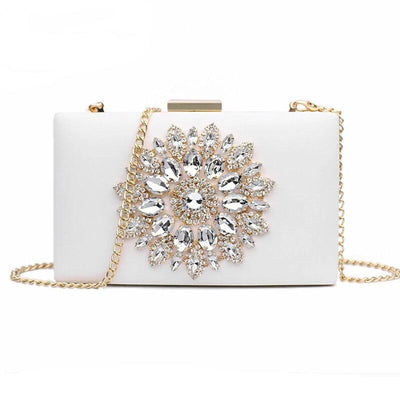 CB131 Crystal Evening Clutch Purses (White/Pink/Red/Black)