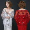 WJ67 Floral sequined Bridal shawls ( 3 Colors )