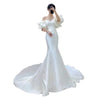 CW866 Simple satin mermaid wedding dress