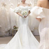 CW866 Simple satin mermaid wedding dress