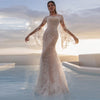CW578 Flare Sleeve Mermaid Wedding Dress