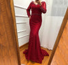 LG335 Real Photo long sleeves pearls beaded Evening Gowns(2 Colors)
