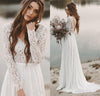 CW411 Long Sleeves Beach Wedding Dresses
