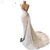 CW872 One shoulder satin wedding dress
