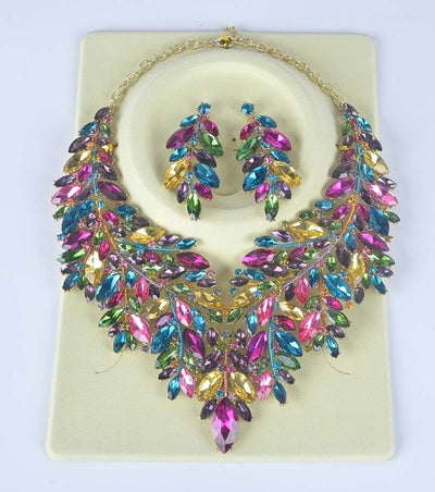 BJ336 Luxurious Wedding Jewelry sets (6 Colors)
