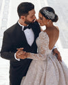 HW531 Luxury Beaded sequin Wedding Dress +matching veil