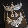 BJ165 Big Rhinestone Bridal Jewelry sets(Crown+Necklace+Earrings)