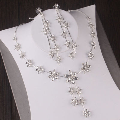 BJ389 Luxury Bridal Jewelry Sets (Necklace+Earrings+Crown)