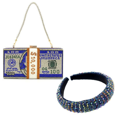 CB260 Set of Clutch Bag+ Matching Headband ( 8 Colors )