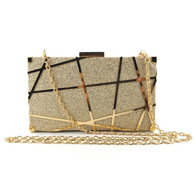 CB285 Simple Gold Glitter Evening Clutch Bags ( 5 Colors )
