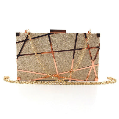 CB285 Simple Gold Glitter Evening Clutch Bags ( 5 Colors )