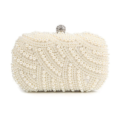 CB154 Pearl beaded Bridal Clutch Purses(3 Colors)