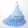 CG147 Strapless Sashes Crystal Ruffle Wedding Dresses  (7 Colors)