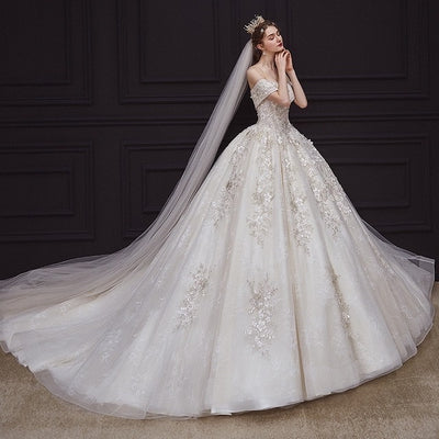 HW298 Sweetheart Beading Lace Up Ball Gown Bridal Dress
