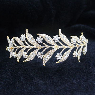BJ11 Crystal Leaf Vine Wedding Hair Jewelry