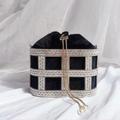 CB214 Diamonds Hollow Out Metal Party Bags(2 Colors)