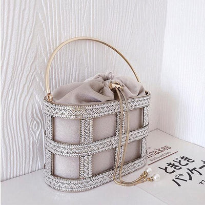 CB214 Diamonds Hollow Out Metal Party Bags(2 Colors)