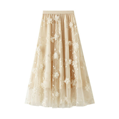 CK48 Korean style embroidery flower Skirts( 6 Colors)