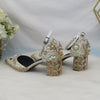 BS256 Luxury diamond & Pearls wedding shoes ,matching bags